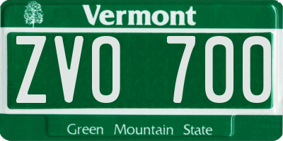VT license plate ZVO700