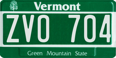 VT license plate ZVO704