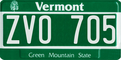 VT license plate ZVO705