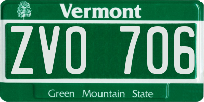 VT license plate ZVO706