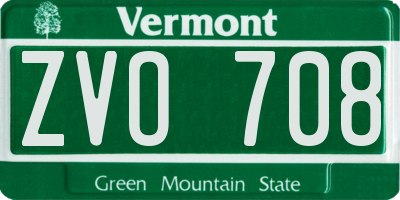 VT license plate ZVO708