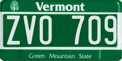 VT license plate ZVO709