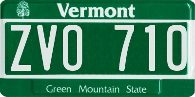 VT license plate ZVO710