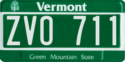 VT license plate ZVO711
