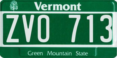 VT license plate ZVO713
