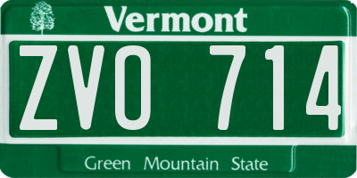 VT license plate ZVO714