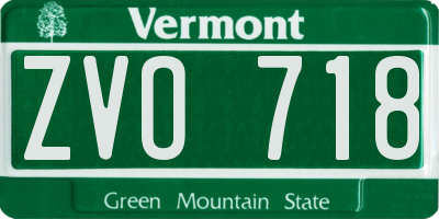 VT license plate ZVO718