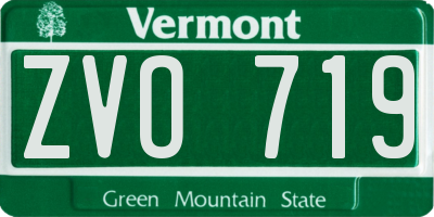 VT license plate ZVO719