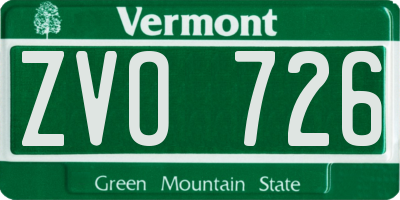 VT license plate ZVO726
