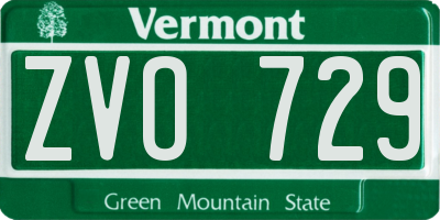 VT license plate ZVO729