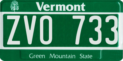 VT license plate ZVO733