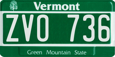 VT license plate ZVO736