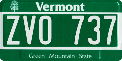 VT license plate ZVO737