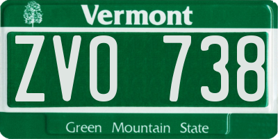 VT license plate ZVO738