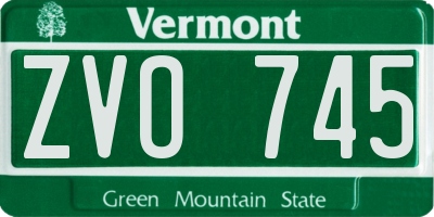VT license plate ZVO745