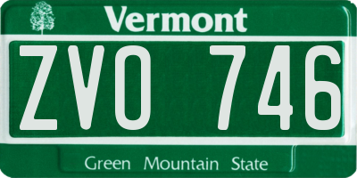 VT license plate ZVO746