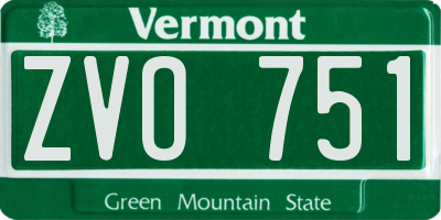 VT license plate ZVO751