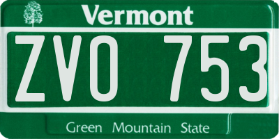 VT license plate ZVO753