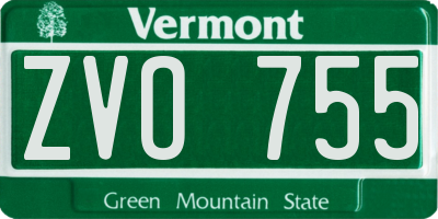VT license plate ZVO755