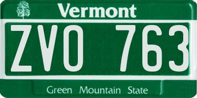 VT license plate ZVO763