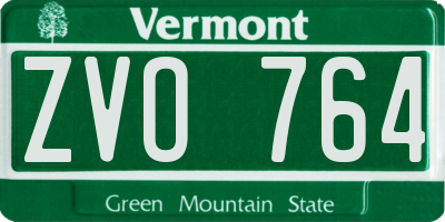 VT license plate ZVO764