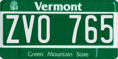 VT license plate ZVO765