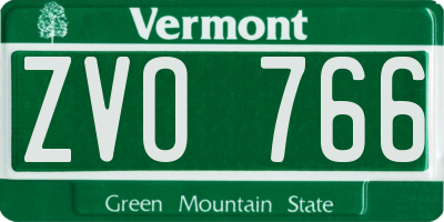 VT license plate ZVO766