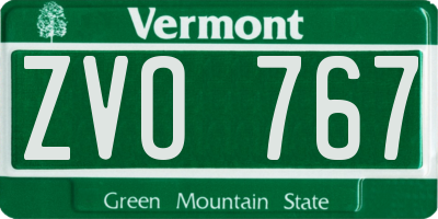 VT license plate ZVO767