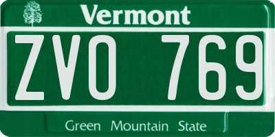 VT license plate ZVO769