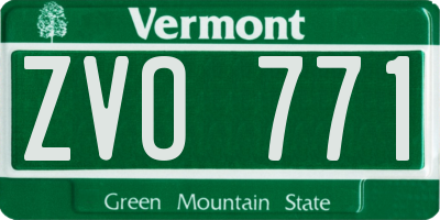 VT license plate ZVO771