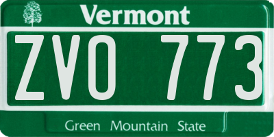 VT license plate ZVO773