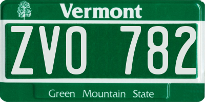 VT license plate ZVO782
