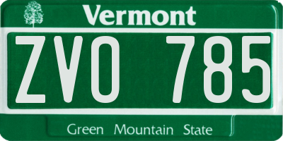 VT license plate ZVO785