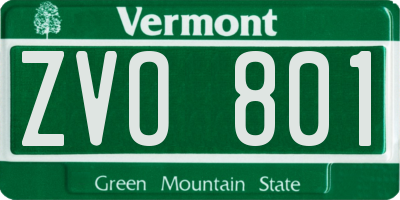 VT license plate ZVO801