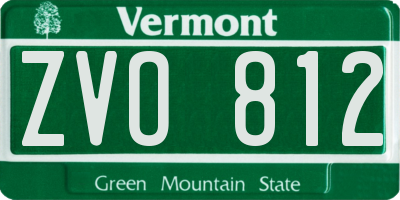 VT license plate ZVO812