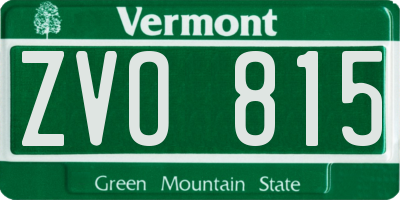 VT license plate ZVO815