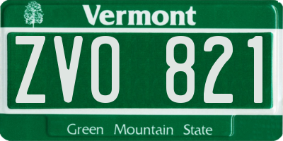 VT license plate ZVO821