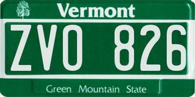 VT license plate ZVO826