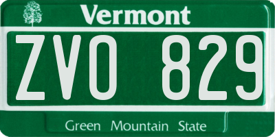 VT license plate ZVO829
