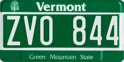 VT license plate ZVO844
