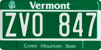 VT license plate ZVO847