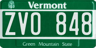VT license plate ZVO848