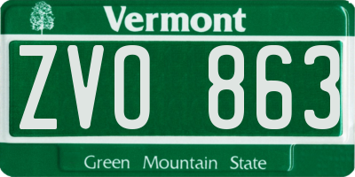 VT license plate ZVO863