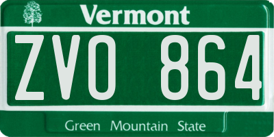 VT license plate ZVO864