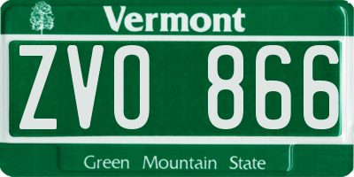 VT license plate ZVO866