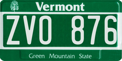 VT license plate ZVO876