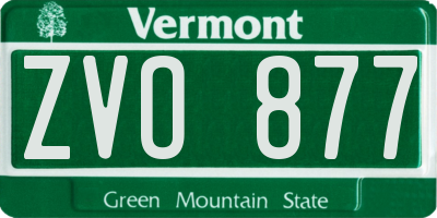 VT license plate ZVO877