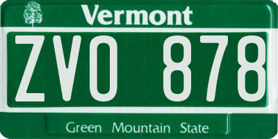 VT license plate ZVO878