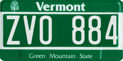 VT license plate ZVO884