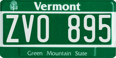 VT license plate ZVO895